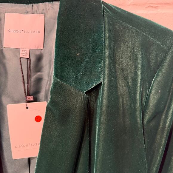 Gibson Latimer NWT Emerald Green Velvet Blazer Long Womens XXL Holiday Christmas - Picture 13 of 13
